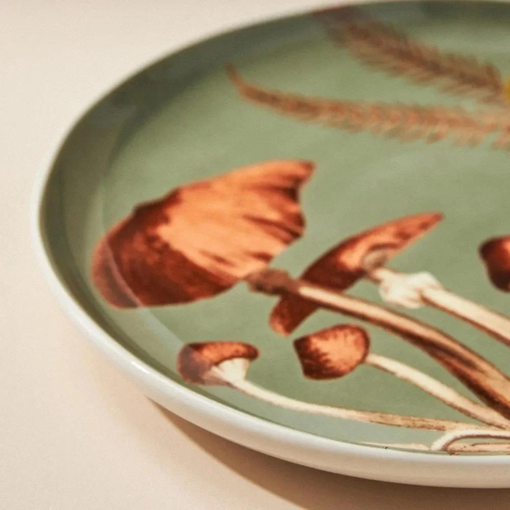 NWT Set of 8 Anthropologie Fungi Nature Studies Dessert Plates - Picture 4 of 5